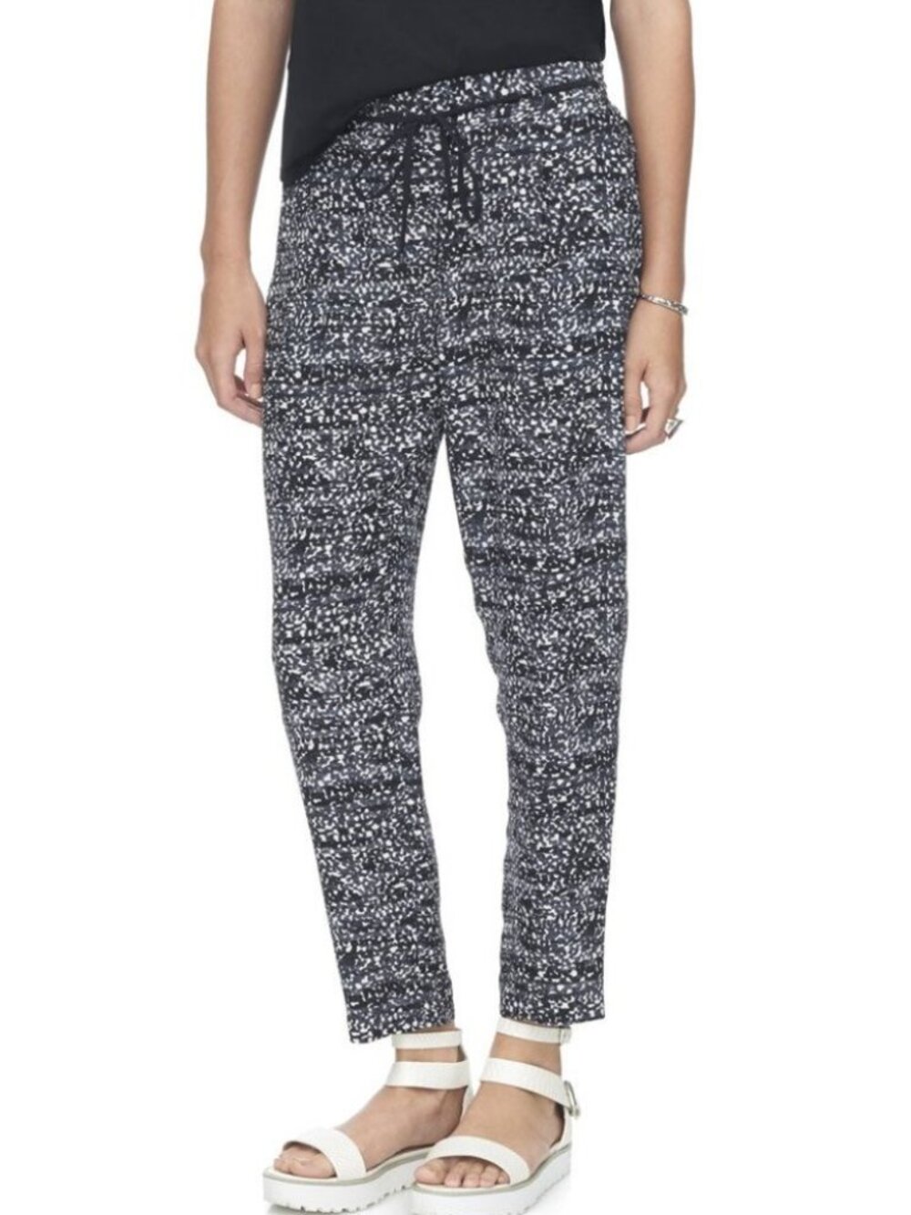 Rebecca Taylor Rebecca Taylor Ink Dot Silk-Rayon Tapered Pants Size 4